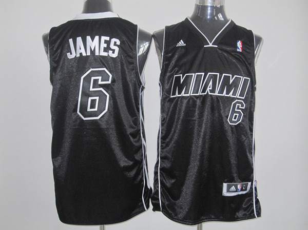  NBA Miami Heat 6 LeBron James Swingman Black Jersey